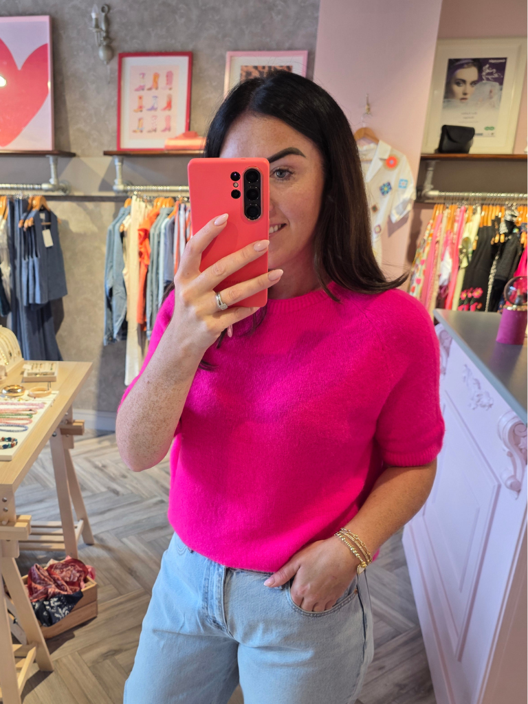 Claire Hot Pink Alpaca Blend Knit