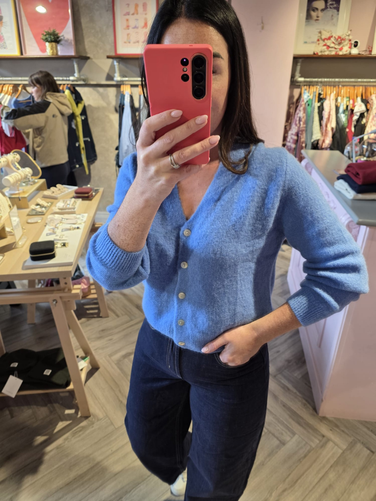 Claire Blue Alpaca Blend Cardigan