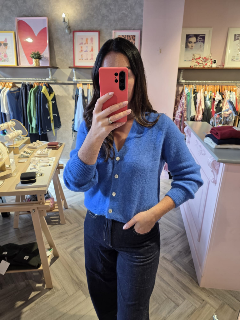 Claire Blue Alpaca Blend Cardigan