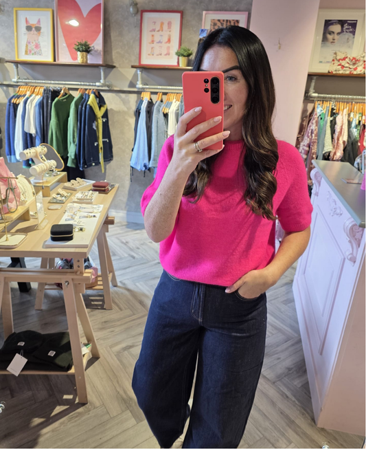 Claire Hot Pink Alpaca Blend Knit