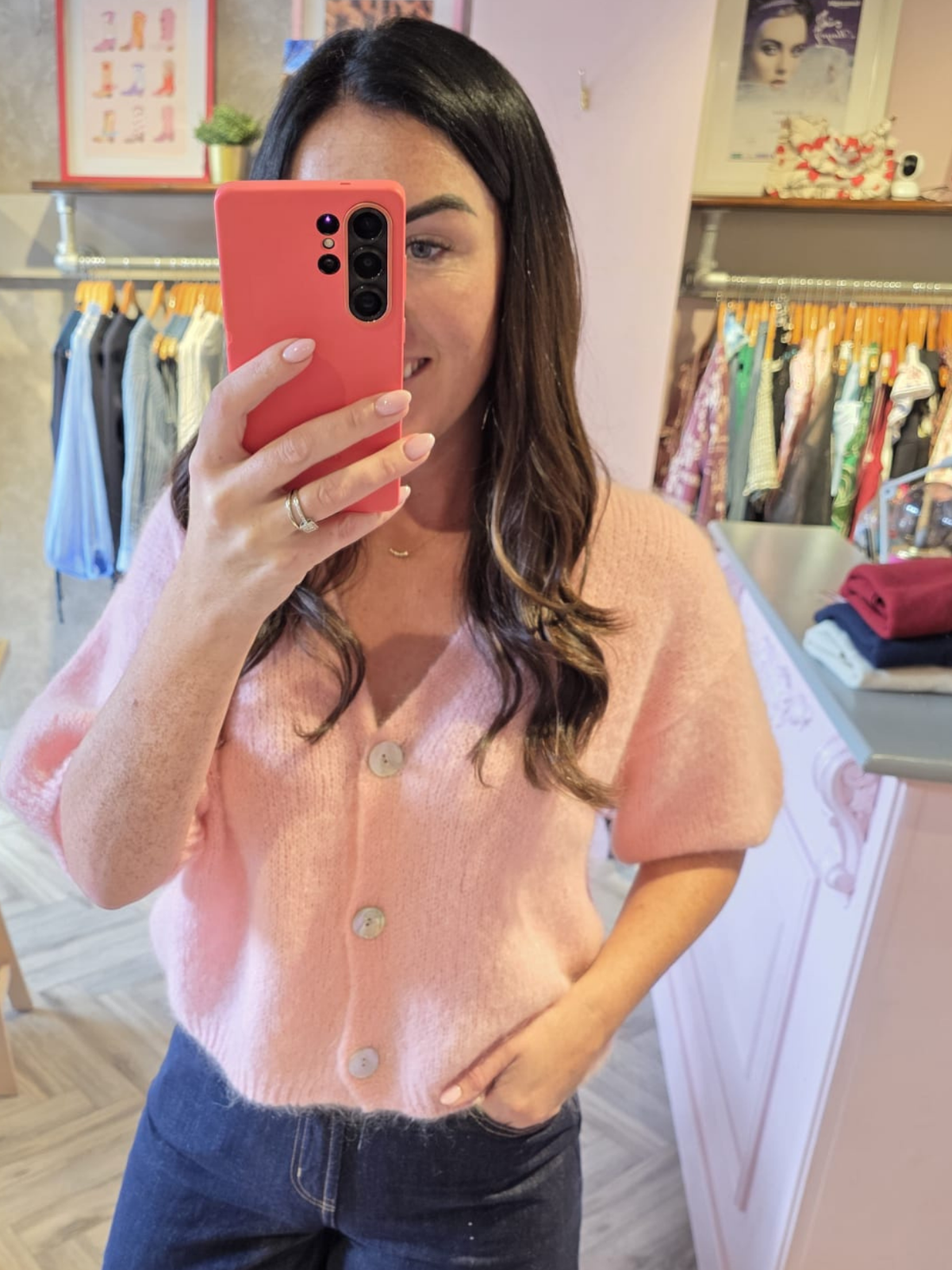 Orlaith Mohair Pink Cardigan