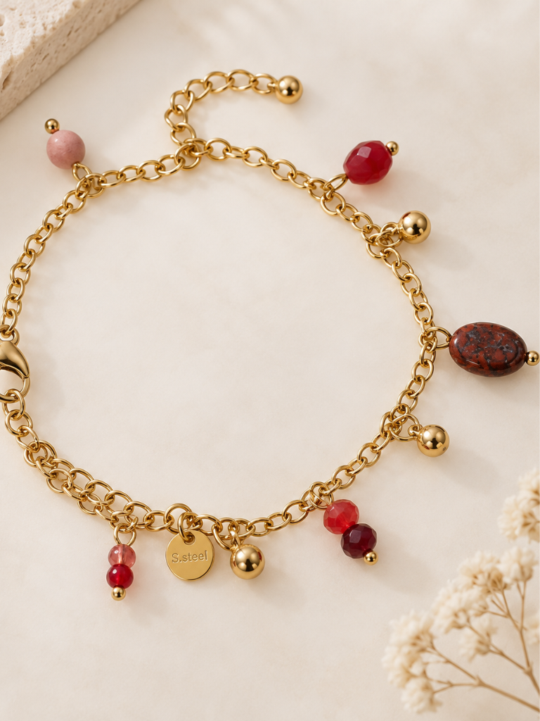 Tessa Red Charm Bracelet