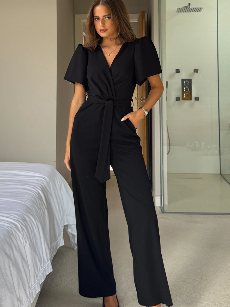 Drew Puff sleeve Jumpsuit - Black