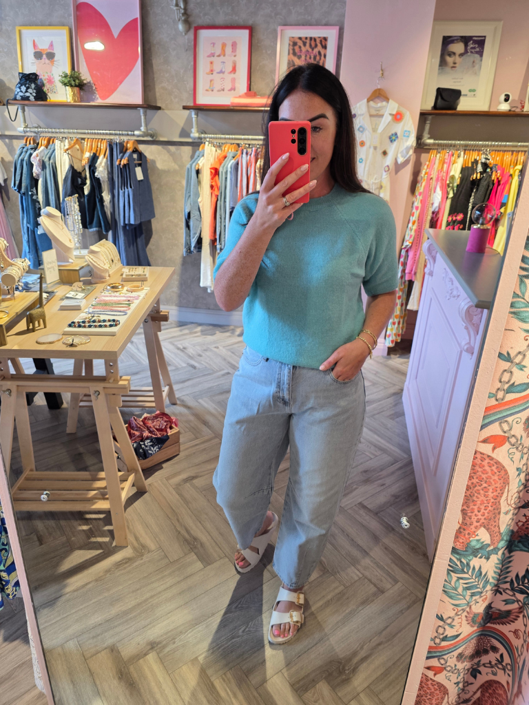 Claire Turquoise Alpaca Blend Knit